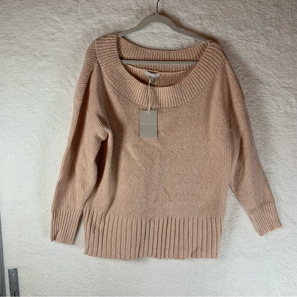 CHELSEA28 Women's Pink‎ Ribbed Off Shoulder Sweater Size Large NWT 5481 - Picture 2 of 8